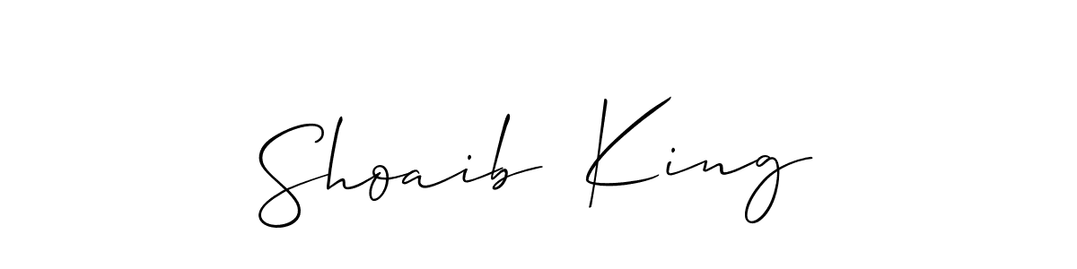 Also You can easily find your signature by using the search form. We will create Shoaib  King name handwritten signature images for you free of cost using Allison_Script sign style. Shoaib  King signature style 2 images and pictures png