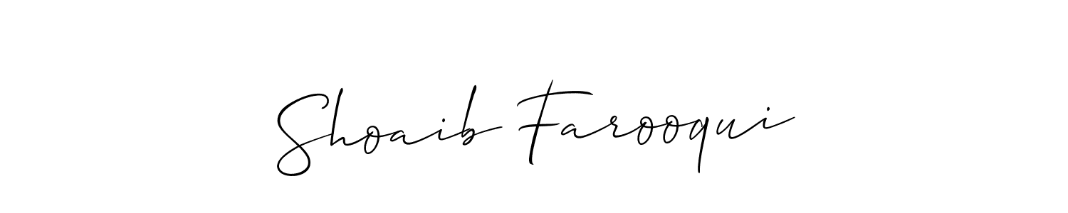 Make a short Shoaib Farooqui signature style. Manage your documents anywhere anytime using Allison_Script. Create and add eSignatures, submit forms, share and send files easily. Shoaib Farooqui signature style 2 images and pictures png