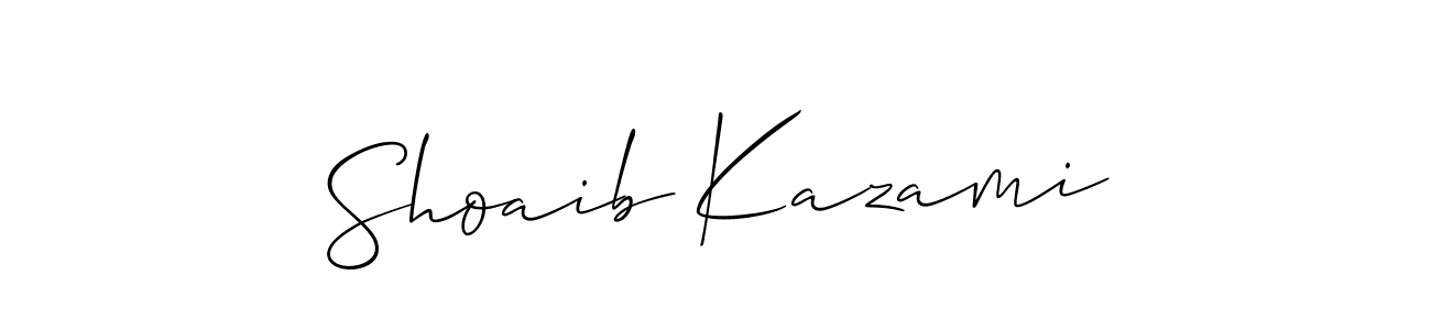 Make a beautiful signature design for name Shoaib Kazami. With this signature (Allison_Script) style, you can create a handwritten signature for free. Shoaib Kazami signature style 2 images and pictures png