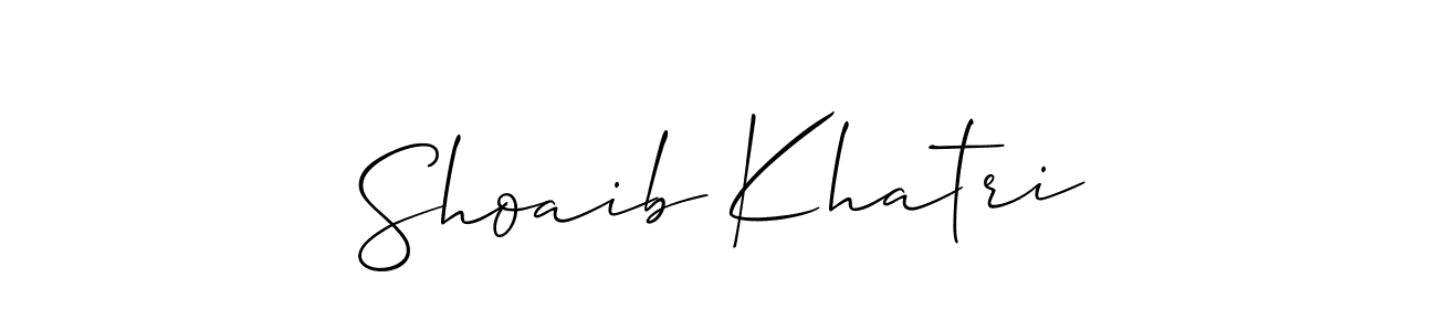 Use a signature maker to create a handwritten signature online. With this signature software, you can design (Allison_Script) your own signature for name Shoaib Khatri. Shoaib Khatri signature style 2 images and pictures png