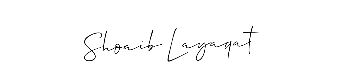 Design your own signature with our free online signature maker. With this signature software, you can create a handwritten (Allison_Script) signature for name Shoaib Layaqat. Shoaib Layaqat signature style 2 images and pictures png