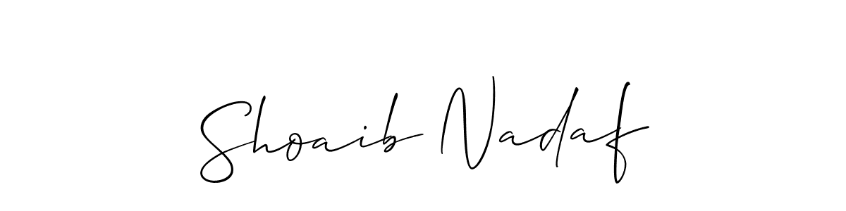 Make a short Shoaib Nadaf signature style. Manage your documents anywhere anytime using Allison_Script. Create and add eSignatures, submit forms, share and send files easily. Shoaib Nadaf signature style 2 images and pictures png
