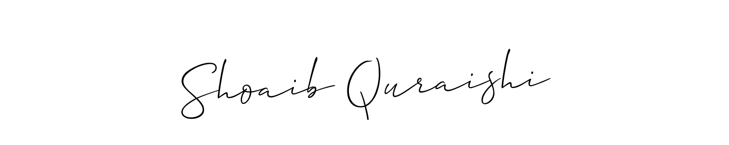 Use a signature maker to create a handwritten signature online. With this signature software, you can design (Allison_Script) your own signature for name Shoaib Quraishi. Shoaib Quraishi signature style 2 images and pictures png