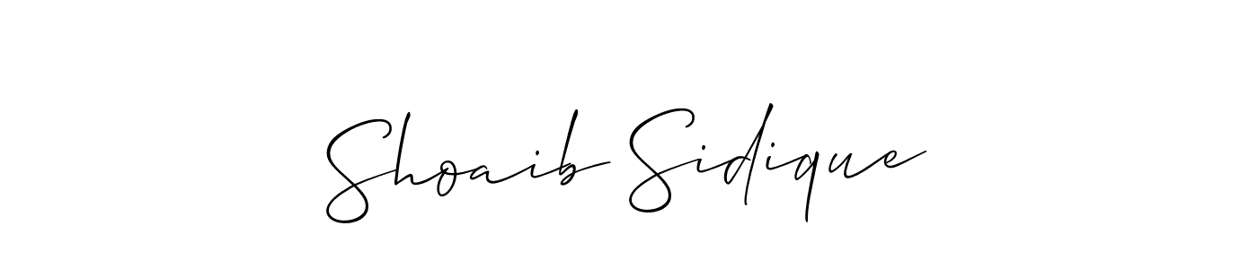 Make a beautiful signature design for name Shoaib Sidique. With this signature (Allison_Script) style, you can create a handwritten signature for free. Shoaib Sidique signature style 2 images and pictures png