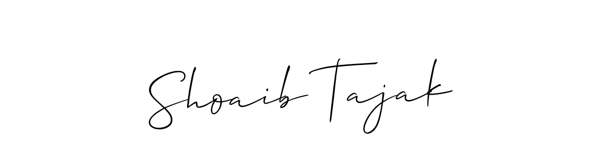 Make a short Shoaib Tajak signature style. Manage your documents anywhere anytime using Allison_Script. Create and add eSignatures, submit forms, share and send files easily. Shoaib Tajak signature style 2 images and pictures png