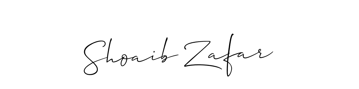 Allison_Script is a professional signature style that is perfect for those who want to add a touch of class to their signature. It is also a great choice for those who want to make their signature more unique. Get Shoaib Zafar name to fancy signature for free. Shoaib Zafar signature style 2 images and pictures png