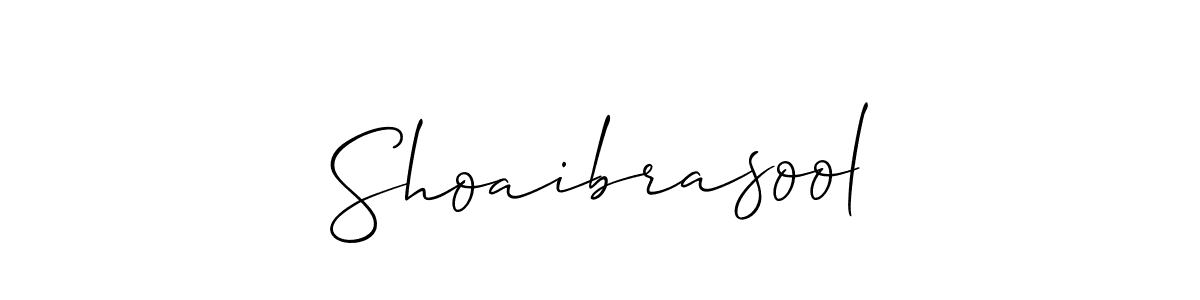 How to make Shoaibrasool name signature. Use Allison_Script style for creating short signs online. This is the latest handwritten sign. Shoaibrasool signature style 2 images and pictures png