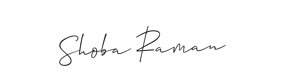 Make a beautiful signature design for name Shoba Raman. With this signature (Allison_Script) style, you can create a handwritten signature for free. Shoba Raman signature style 2 images and pictures png