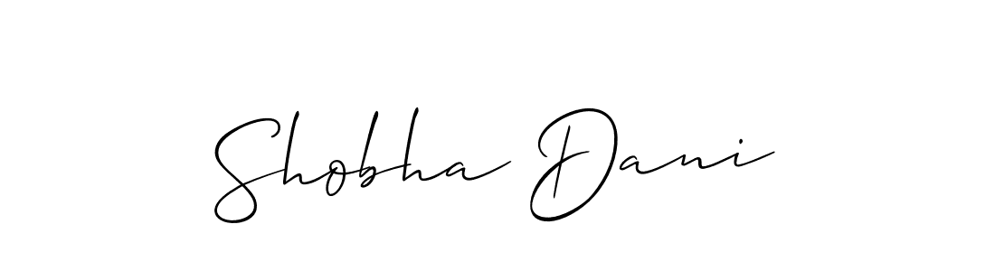 The best way (Allison_Script) to make a short signature is to pick only two or three words in your name. The name Shobha Dani include a total of six letters. For converting this name. Shobha Dani signature style 2 images and pictures png