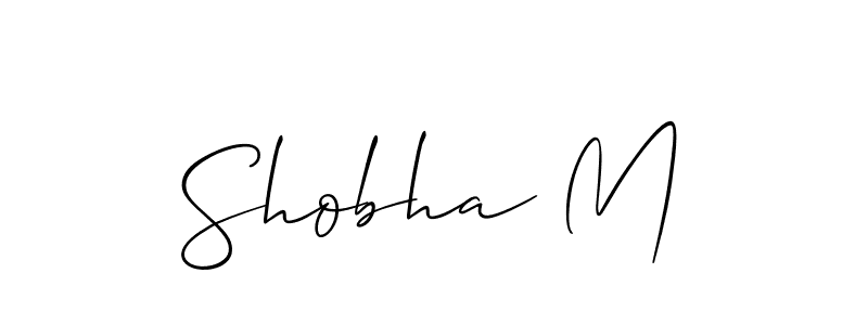 Make a short Shobha M signature style. Manage your documents anywhere anytime using Allison_Script. Create and add eSignatures, submit forms, share and send files easily. Shobha M signature style 2 images and pictures png