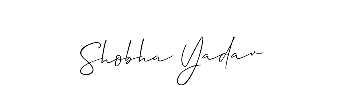 How to Draw Shobha Yadav signature style? Allison_Script is a latest design signature styles for name Shobha Yadav. Shobha Yadav signature style 2 images and pictures png