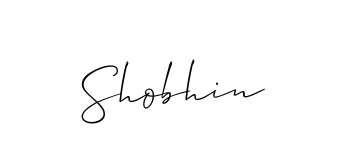 How to make Shobhin name signature. Use Allison_Script style for creating short signs online. This is the latest handwritten sign. Shobhin signature style 2 images and pictures png