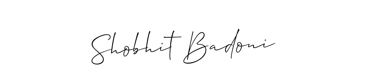 This is the best signature style for the Shobhit Badoni name. Also you like these signature font (Allison_Script). Mix name signature. Shobhit Badoni signature style 2 images and pictures png