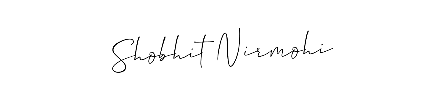 This is the best signature style for the Shobhit Nirmohi name. Also you like these signature font (Allison_Script). Mix name signature. Shobhit Nirmohi signature style 2 images and pictures png