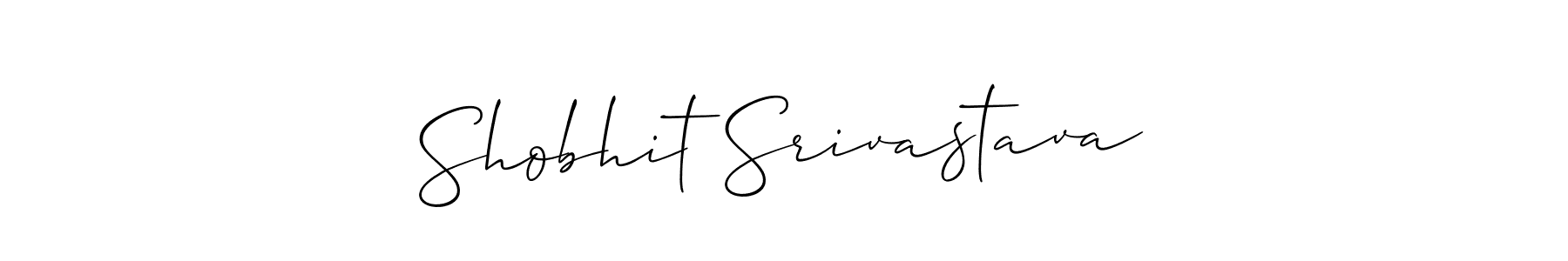 The best way (Allison_Script) to make a short signature is to pick only two or three words in your name. The name Shobhit Srivastava include a total of six letters. For converting this name. Shobhit Srivastava signature style 2 images and pictures png