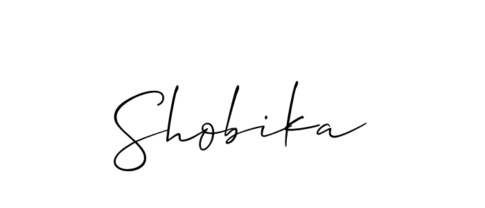 Allison_Script is a professional signature style that is perfect for those who want to add a touch of class to their signature. It is also a great choice for those who want to make their signature more unique. Get Shobika name to fancy signature for free. Shobika signature style 2 images and pictures png