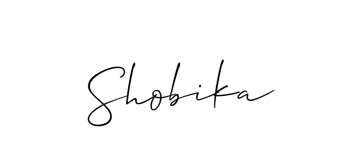 How to make Shobika signature? Allison_Script is a professional autograph style. Create handwritten signature for Shobika name. Shobika signature style 2 images and pictures png