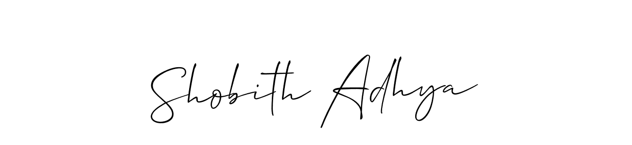 You should practise on your own different ways (Allison_Script) to write your name (Shobith Adhya) in signature. don't let someone else do it for you. Shobith Adhya signature style 2 images and pictures png