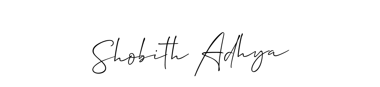 You should practise on your own different ways (Allison_Script) to write your name (Shobith Adhya) in signature. don't let someone else do it for you. Shobith Adhya signature style 2 images and pictures png