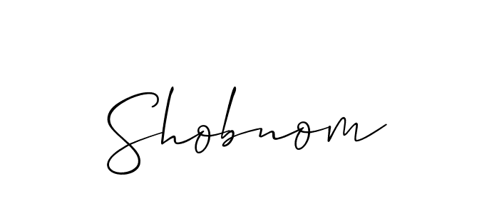 Use a signature maker to create a handwritten signature online. With this signature software, you can design (Allison_Script) your own signature for name Shobnom. Shobnom signature style 2 images and pictures png