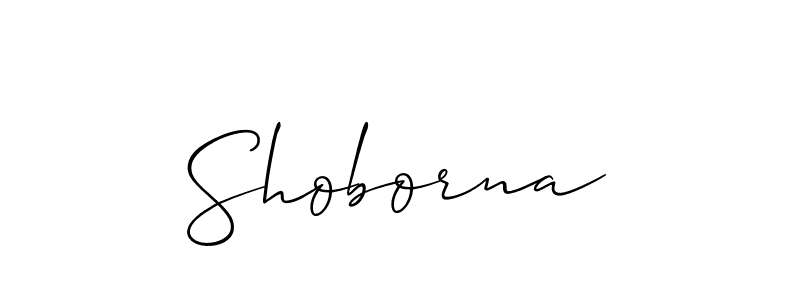 Design your own signature with our free online signature maker. With this signature software, you can create a handwritten (Allison_Script) signature for name Shoborna. Shoborna signature style 2 images and pictures png