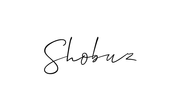 Use a signature maker to create a handwritten signature online. With this signature software, you can design (Allison_Script) your own signature for name Shobuz. Shobuz signature style 2 images and pictures png