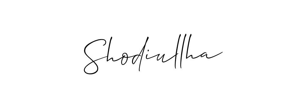 Use a signature maker to create a handwritten signature online. With this signature software, you can design (Allison_Script) your own signature for name Shodiullha. Shodiullha signature style 2 images and pictures png