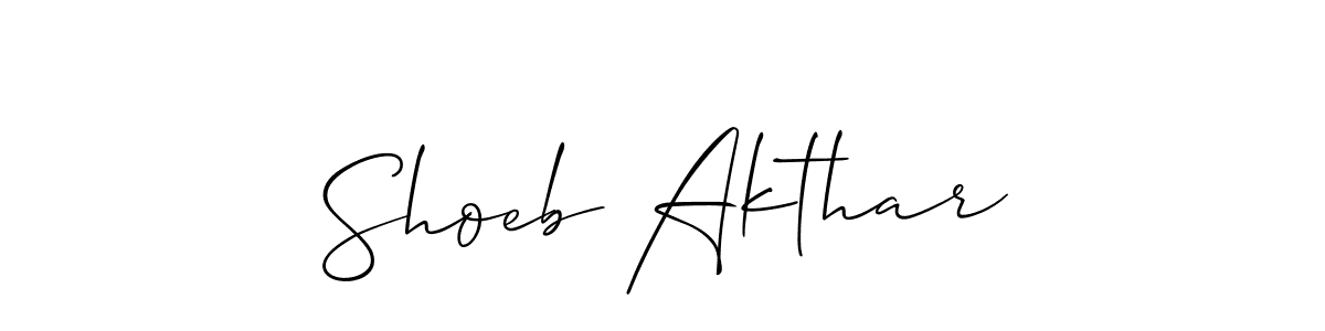 Create a beautiful signature design for name Shoeb Akthar. With this signature (Allison_Script) fonts, you can make a handwritten signature for free. Shoeb Akthar signature style 2 images and pictures png
