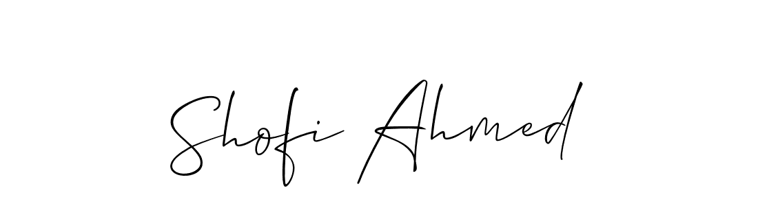 Use a signature maker to create a handwritten signature online. With this signature software, you can design (Allison_Script) your own signature for name Shofi Ahmed. Shofi Ahmed signature style 2 images and pictures png