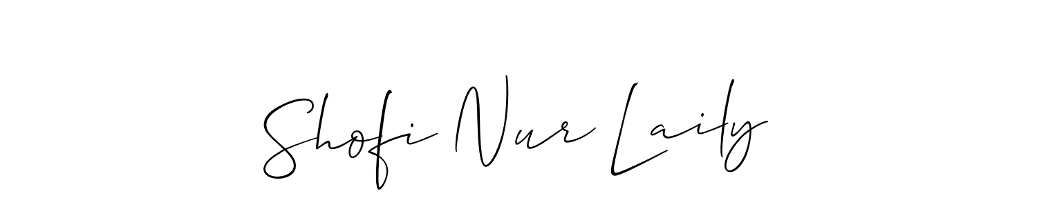 See photos of Shofi Nur Laily official signature by Spectra . Check more albums & portfolios. Read reviews & check more about Allison_Script font. Shofi Nur Laily signature style 2 images and pictures png