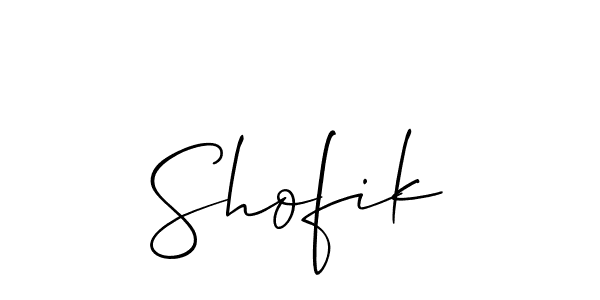 How to make Shofik signature? Allison_Script is a professional autograph style. Create handwritten signature for Shofik name. Shofik signature style 2 images and pictures png