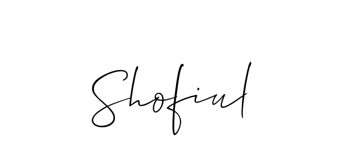 Also we have Shofiul name is the best signature style. Create professional handwritten signature collection using Allison_Script autograph style. Shofiul signature style 2 images and pictures png