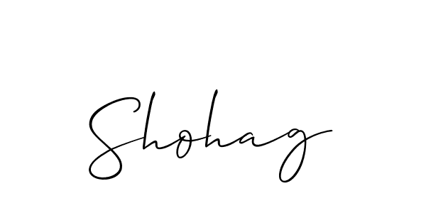 Use a signature maker to create a handwritten signature online. With this signature software, you can design (Allison_Script) your own signature for name Shohag. Shohag signature style 2 images and pictures png