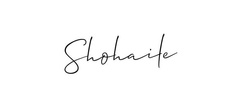How to make Shohaile name signature. Use Allison_Script style for creating short signs online. This is the latest handwritten sign. Shohaile signature style 2 images and pictures png