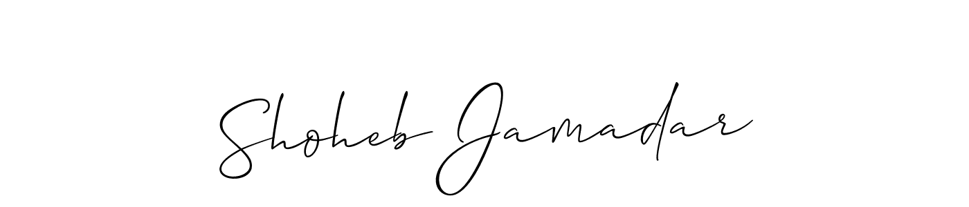 Allison_Script is a professional signature style that is perfect for those who want to add a touch of class to their signature. It is also a great choice for those who want to make their signature more unique. Get Shoheb Jamadar name to fancy signature for free. Shoheb Jamadar signature style 2 images and pictures png