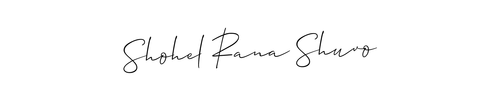 How to make Shohel Rana Shuvo name signature. Use Allison_Script style for creating short signs online. This is the latest handwritten sign. Shohel Rana Shuvo signature style 2 images and pictures png