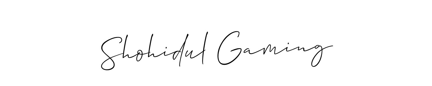 Shohidul Gaming stylish signature style. Best Handwritten Sign (Allison_Script) for my name. Handwritten Signature Collection Ideas for my name Shohidul Gaming. Shohidul Gaming signature style 2 images and pictures png