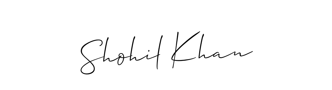 Create a beautiful signature design for name Shohil Khan. With this signature (Allison_Script) fonts, you can make a handwritten signature for free. Shohil Khan signature style 2 images and pictures png