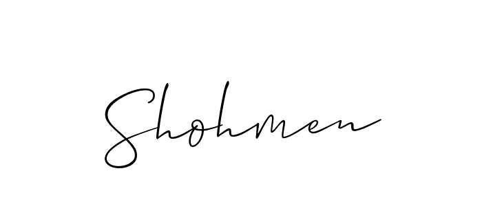 Create a beautiful signature design for name Shohmen. With this signature (Allison_Script) fonts, you can make a handwritten signature for free. Shohmen signature style 2 images and pictures png