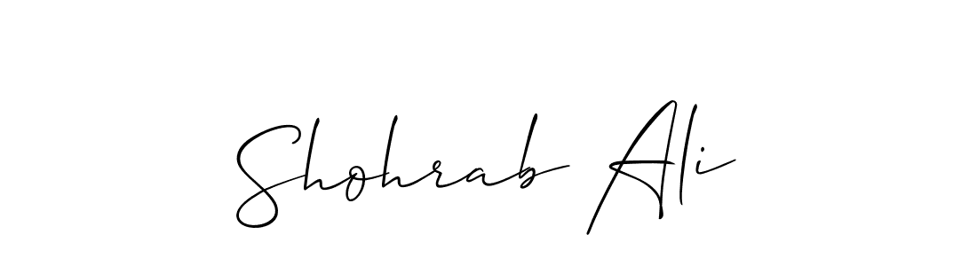 How to make Shohrab Ali name signature. Use Allison_Script style for creating short signs online. This is the latest handwritten sign. Shohrab Ali signature style 2 images and pictures png