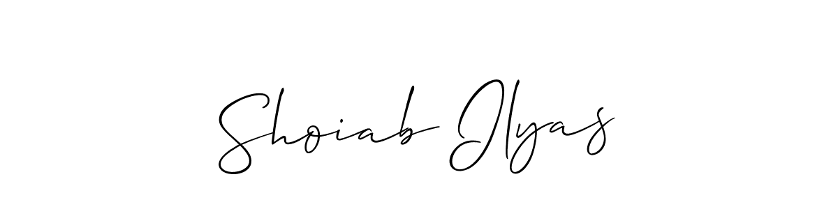 Allison_Script is a professional signature style that is perfect for those who want to add a touch of class to their signature. It is also a great choice for those who want to make their signature more unique. Get Shoiab Ilyas name to fancy signature for free. Shoiab Ilyas signature style 2 images and pictures png