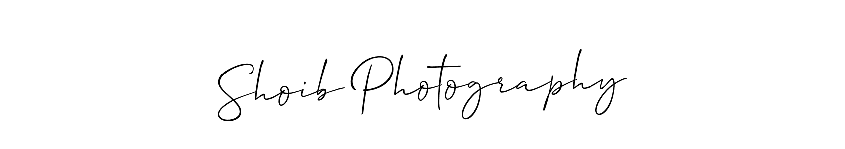 Design your own signature with our free online signature maker. With this signature software, you can create a handwritten (Allison_Script) signature for name Shoib Photography. Shoib Photography signature style 2 images and pictures png