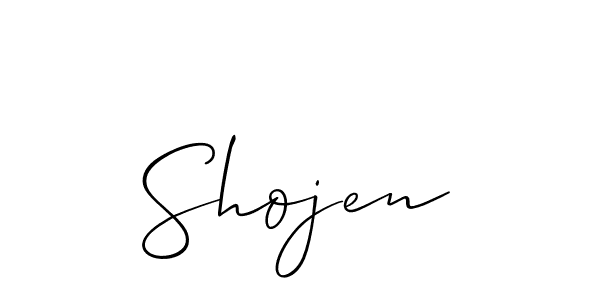 Design your own signature with our free online signature maker. With this signature software, you can create a handwritten (Allison_Script) signature for name Shojen. Shojen signature style 2 images and pictures png