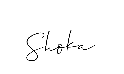 Best and Professional Signature Style for Shoka. Allison_Script Best Signature Style Collection. Shoka signature style 2 images and pictures png