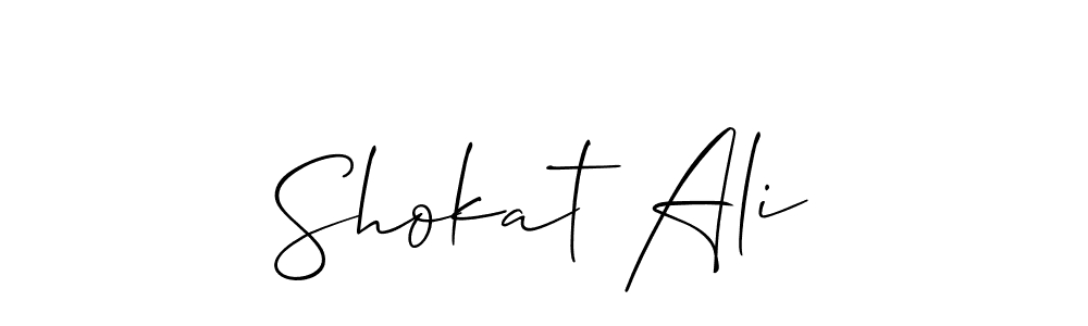 Design your own signature with our free online signature maker. With this signature software, you can create a handwritten (Allison_Script) signature for name Shokat Ali. Shokat Ali signature style 2 images and pictures png