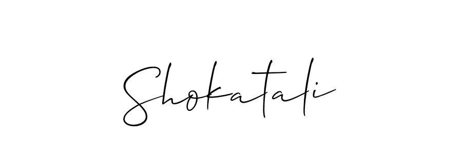 Design your own signature with our free online signature maker. With this signature software, you can create a handwritten (Allison_Script) signature for name Shokatali. Shokatali signature style 2 images and pictures png