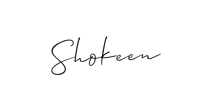 Shokeen stylish signature style. Best Handwritten Sign (Allison_Script) for my name. Handwritten Signature Collection Ideas for my name Shokeen. Shokeen signature style 2 images and pictures png