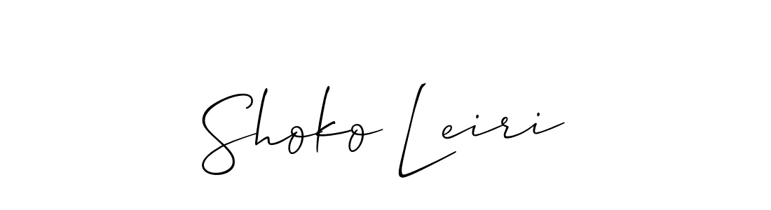 Allison_Script is a professional signature style that is perfect for those who want to add a touch of class to their signature. It is also a great choice for those who want to make their signature more unique. Get Shoko Leiri name to fancy signature for free. Shoko Leiri signature style 2 images and pictures png