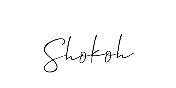 Create a beautiful signature design for name Shokoh. With this signature (Allison_Script) fonts, you can make a handwritten signature for free. Shokoh signature style 2 images and pictures png