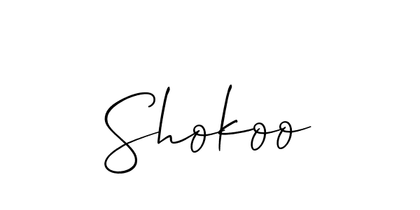 Also we have Shokoo name is the best signature style. Create professional handwritten signature collection using Allison_Script autograph style. Shokoo signature style 2 images and pictures png